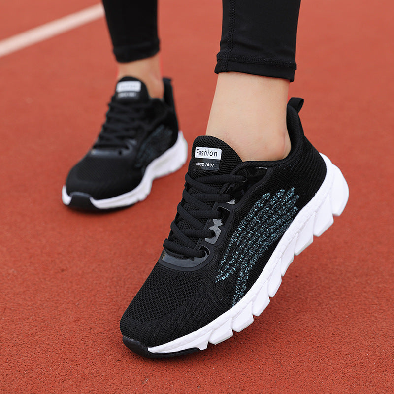 Women's Flying Woven Breathable Running Shoes Couple's Casual Sneakers