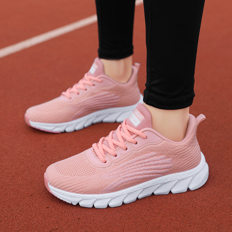 Women's Flying Woven Breathable Running Shoes Couple's Casual Sneakers