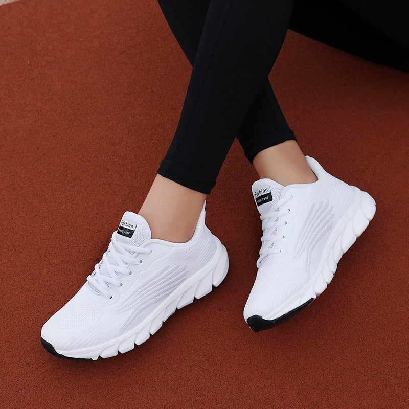 Women's Flying Woven Breathable Running Shoes Couple's Casual Sneakers
