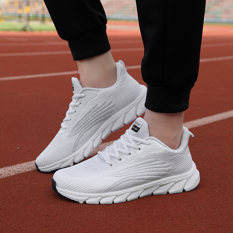 Women's Flying Woven Breathable Running Shoes Couple's Casual Sneakers