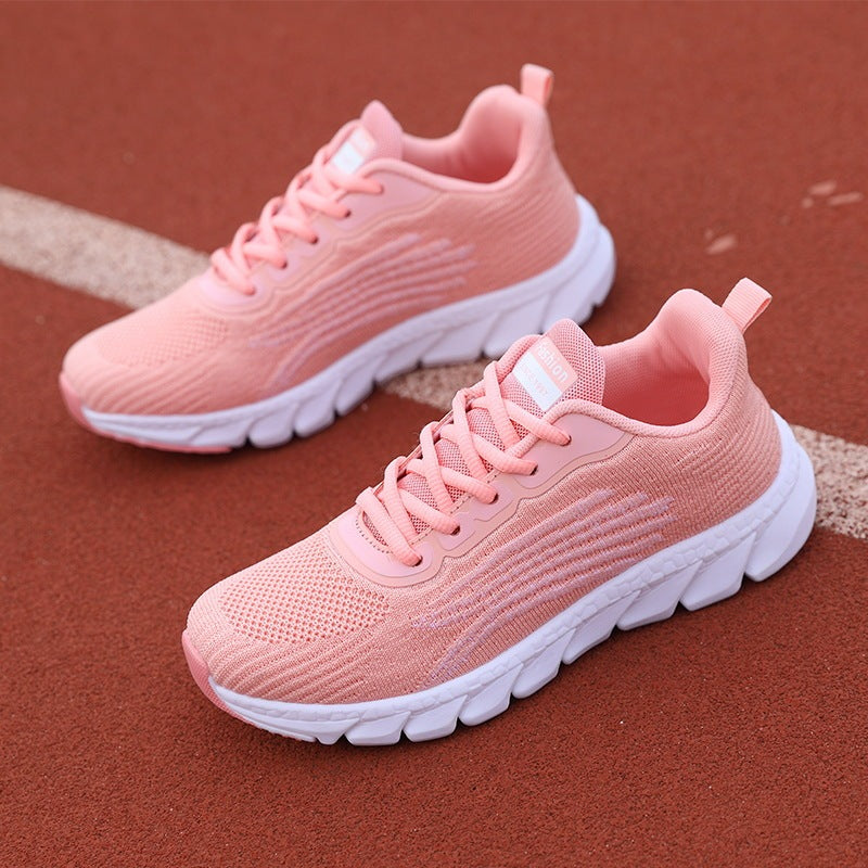 Women's Flying Woven Breathable Running Shoes Couple's Casual Sneakers