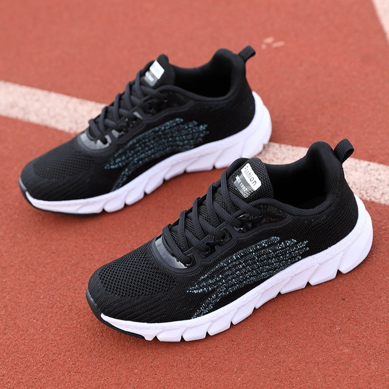 Women's Flying Woven Breathable Running Shoes Couple's Casual Sneakers