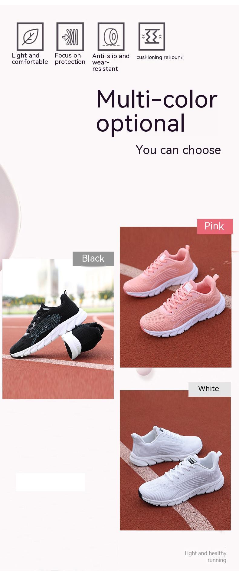 Women's Flying Woven Breathable Running Shoes Couple's Casual Sneakers
