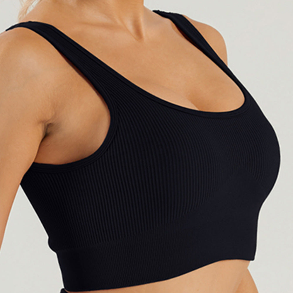 Seamless Knitted High Elastic Sports Underwear U Square Collar Yoga Suit